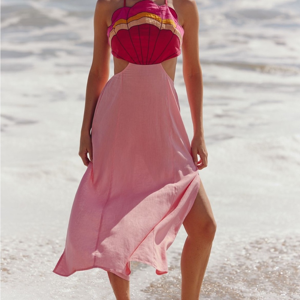 SOLD ❌❌❌NWT Anthropologie Celandine Pink Seashell Dress Medium
